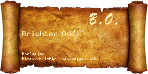 Brichter Odó névjegykártya